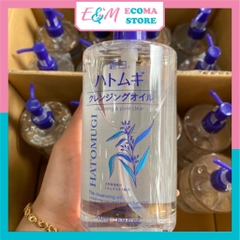 DẦU TẨY TRANG HATOMUGI LÀM SẠCH SÂU DƯỠNG ẨM CHO DA KHÔ DẦU MỤN NHẠY CẢM NHẬT BẢN 500ML ECOMA