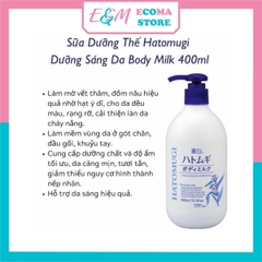SỮA DƯỠNG THỂ LÀM TRẮNG DA HATOMUGI BODY MILK 400ML
