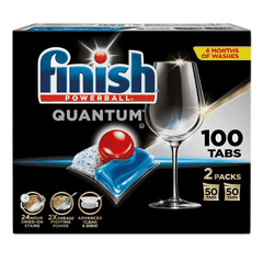 Hộp 100 viên rửa chén Finish Ultimate All in 1 Hương Soda 2025 (gồm 2 gói 50 viên) – 14 tính năng – Dành cho máy rửa chén 12-13 bộ trở lên