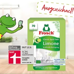 Hộp viên rửa chén hữu cơ Frosch Classic hương chanh 70 viên – Giải pháp an toàn, thân thiện với môi trường
