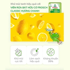 Hộp viên rửa chén hữu cơ Frosch Classic hương chanh 70 viên – Giải pháp an toàn, thân thiện với môi trường