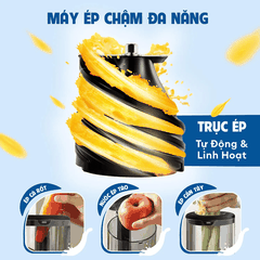 Máy ép chậm đa năng Gilux GLT25 – Ép nguyên quả kiệt bã, Dễ dàng tháo lắp vệ sinh