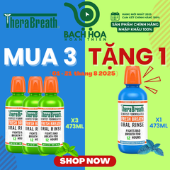 Mua 3 Chai Tặng 1 [Hương Icy Mint – Bạc hà lạnh sâu] Nước súc miệng TheraBreath cho người lớn – Hết hôi miệng, mát miệng, hơi thở thơm lâu