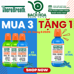 Mua 3 Chai Tặng 1 [Hương Icy Mint – Bạc hà lạnh sâu] Nước súc miệng TheraBreath cho người lớn – Hết hôi miệng, mát miệng, hơi thở thơm lâu