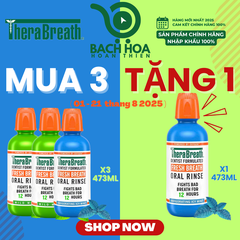 Mua 3 Chai Tặng 1 [Hương Icy Mint – Bạc hà lạnh sâu] Nước súc miệng TheraBreath cho người lớn – Hết hôi miệng, mát miệng, hơi thở thơm lâu