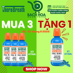 Mua 3 Chai Tặng 1 [Hương Icy Mint – Bạc hà lạnh sâu] Nước súc miệng TheraBreath cho người lớn – Hết hôi miệng, mát miệng, hơi thở thơm lâu