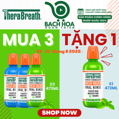 Mua 3 Chai Tặng 1 [Hương Icy Mint – Bạc hà lạnh sâu] Nước súc miệng TheraBreath cho người lớn – Hết hôi miệng, mát miệng, hơi thở thơm lâu