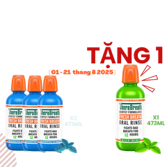 Mua 3 Chai Tặng 1 [Hương Icy Mint – Bạc hà lạnh sâu] Nước súc miệng TheraBreath cho người lớn – Hết hôi miệng, mát miệng, hơi thở thơm lâu