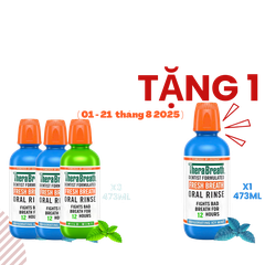 Mua 3 Chai Tặng 1 [Hương Icy Mint – Bạc hà lạnh sâu] Nước súc miệng TheraBreath cho người lớn – Hết hôi miệng, mát miệng, hơi thở thơm lâu