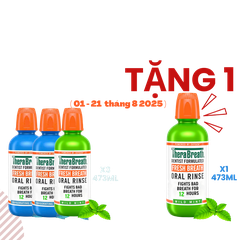 Mua 3 Chai Tặng 1 [Hương Icy Mint – Bạc hà lạnh sâu] Nước súc miệng TheraBreath cho người lớn – Hết hôi miệng, mát miệng, hơi thở thơm lâu