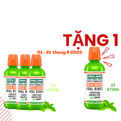 Mua 3 Chai Tặng 1 [Hương Icy Mint – Bạc hà lạnh sâu] Nước súc miệng TheraBreath cho người lớn – Hết hôi miệng, mát miệng, hơi thở thơm lâu