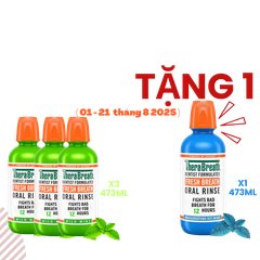 Mua 3 Chai Tặng 1 [Hương Icy Mint – Bạc hà lạnh sâu] Nước súc miệng TheraBreath cho người lớn – Hết hôi miệng, mát miệng, hơi thở thơm lâu