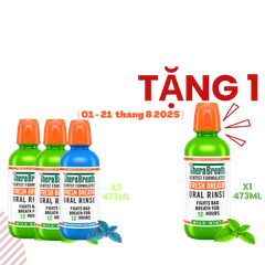 Mua 3 Chai Tặng 1 [Hương Mild Mint – Bạc hà dịu nhẹ] Nước súc miệng TheraBreath cho người lớn – Hết hôi miệng, mát miệng, hơi thở thơm lâu