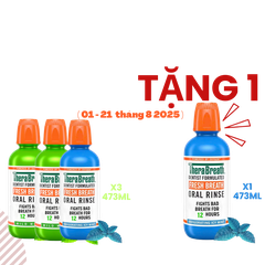Mua 3 Chai Tặng 1 [Hương Icy Mint – Bạc hà lạnh sâu] Nước súc miệng TheraBreath cho người lớn – Hết hôi miệng, mát miệng, hơi thở thơm lâu