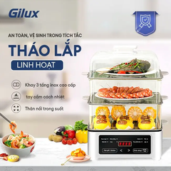 Nồi lẩu hơi đa năng 3 tầng Gilux GLD11Z – Giải pháp nấu ăn lành mạnh, tiện lợi cho gia đình hiện đại