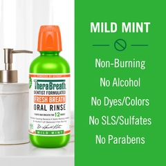 [Hương Mild Mint – Bạc hà dịu nhẹ] Nước súc miệng TheraBreath cho người lớn – Hết hôi miệng, mát miệng, hơi thở thơm lâu