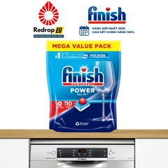 Combo 4 món Finish Tối Ưu: Túi 110 viên All in 1 + nước làm bóng 800ml + muối 1.5kg + vệ sinh máy 250ml