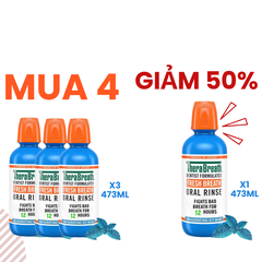 MUA 4 GIẢM 50% chai thứ 4 [Hương Icy Mint – Bạc hà lạnh sâu] Nước súc miệng TheraBreath cho người lớn – Hết hôi miệng, mát miệng, hơi thở thơm lâu