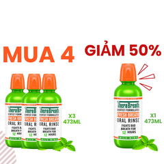 MUA 4 GIẢM 50% chai thứ 4 [Hương Icy Mint – Bạc hà lạnh sâu] Nước súc miệng TheraBreath cho người lớn – Hết hôi miệng, mát miệng, hơi thở thơm lâu