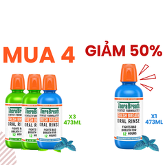 MUA 4 GIẢM 50% chai thứ 4 [Hương Icy Mint – Bạc hà lạnh sâu] Nước súc miệng TheraBreath cho người lớn – Hết hôi miệng, mát miệng, hơi thở thơm lâu