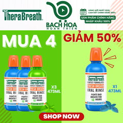 MUA 4 GIẢM 50% chai thứ 4 [Hương Icy Mint – Bạc hà lạnh sâu] Nước súc miệng TheraBreath cho người lớn – Hết hôi miệng, mát miệng, hơi thở thơm lâu