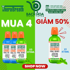 MUA 4 GIẢM 50% chai thứ 4 [Hương Icy Mint – Bạc hà lạnh sâu] Nước súc miệng TheraBreath cho người lớn – Hết hôi miệng, mát miệng, hơi thở thơm lâu