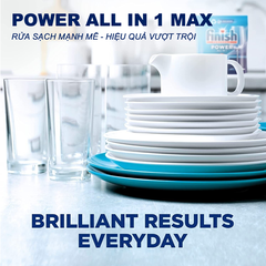Túi 110 viên Finish All in 1 Max MEGA VALUE PACK 2025 – 10 tính năng – Dành cho máy rửa chén 9-13 bộ trở lên