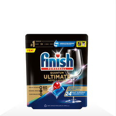 Túi 60 viên rửa chén Finish Ultimate All in 1 Hương Soda 2025 – 14 tính năng – Dành cho máy rửa chén 12-13 bộ trở lên