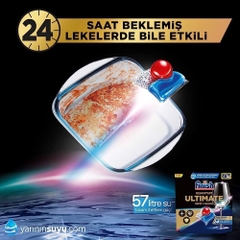 Túi 85 viên rửa chén Finish Ultimate All in 1 Hương Soda 2025 – 14 tính năng – Dành cho máy rửa chén 12-13 bộ trở lên