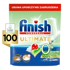 Túi 100 viên rửa chén Finish Ultimate All in 1 0% Ecolabel EU 2025 – 14 tính năng – Dành cho máy rửa chén 12-13 bộ trở lên