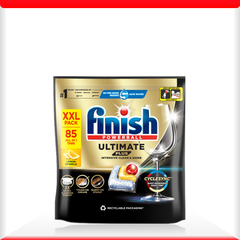 Túi 85 viên rửa chén Finish Ultimate PLUS Hương Chanh 2025 – 14 tính năng MỚI – Dành cho máy rửa chén 12-13 bộ trở lên