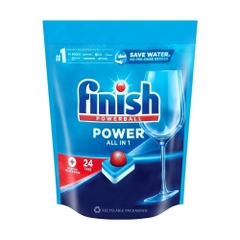 Túi 24 viên Finish All in 1 Max 2025 – 10 tính năng – Dành cho máy rửa chén 9-13 bộ trở lên