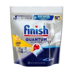 Túi 21 viên rửa chén Finish Quantum All in 1 2025 – 12 tính năng – Dành cho máy rửa chén 12-13 bộ trở lên