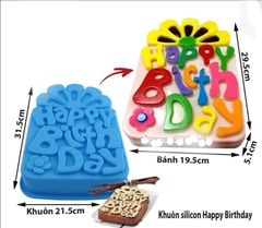 000388K17_Khuôn silicon đổ cốt bánh rau câu làm bánh nướng hình chữ Happy Birthday