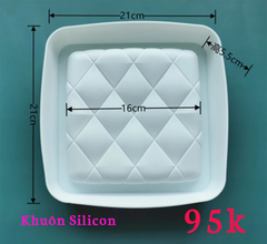 000081K22_KHUÔN SILICON VUÔNG HÌNH CHÉO 16CM