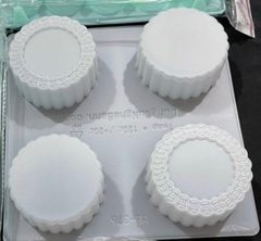 000390K39_Khuôn nhựa Trơn 9cm làm bánh thạch rau câu Trung thu hoa nổi 4d