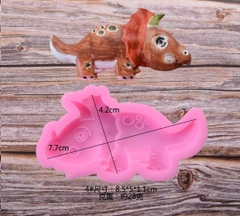 000568K21_Khuôn silicon Khủng Long làm bánh rau câu 3D 4D nhấn xôi, fondant, socola, nến hanmade