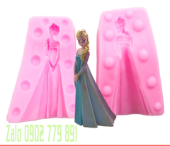000065K21_Khuôn silicon Hình công chúa Elsa làm rau câu 4d