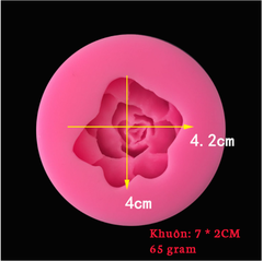 000072K9_Khuôn silicon Sen đá bông hồng trắng  làm rau câu hoa nổi 4d