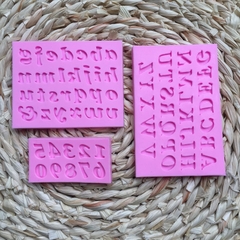 000312K12_ Set 3 khuôn silicon chữ và số (size nhỏ) dùng taoj hình đồng hồ trang trí bánh rau câu