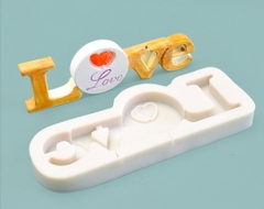 000376K12_Khuôn silicon chữ LOVE đáng yêu trang trí bánh rau câu Valentine's day