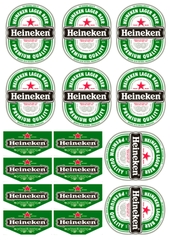 000172K25_Tem dán nhãn chai bia Heineken rau câu