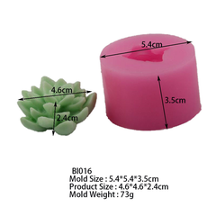 000161K9_Khuôn silicon  Sen Đá 4,6cm BI016 dùng trang trí bánh rau câu hoa nổi 4d