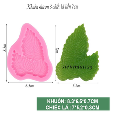 000309K11_Khuôn silicon 3 lá cây liền 7cm làm rau câu 4d