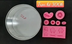 000507K2_Set 7 Khuôn silicon Hoa Sen tạo hình trang trí bánh rau câu 4d