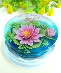 000374K261_Bánh rau câu 3D - Hoa sen - bánh nấu Nước dừa tươi Vị Cốt dừa + Sợi dừa non