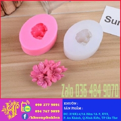 000296K81_Khuôn Silicon Chùm Hoa Anh Đào Cỡ nhỏ (khuôn bầu) làm rau câu hoa nổi 4d