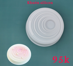 000080K22_Khuôn silicon Mousse tròn gợn sóng làm cốt bánh rau câu