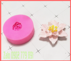 000062K8_Khuôn silicon Hoa cánh nhọn làm rau câu hoa nổi 4d