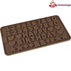 000055K13_Khuôn silicon Vĩ chữ Happy Birthday và số